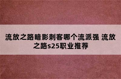 流放之路暗影刺客哪个流派强 流放之路s25职业推荐